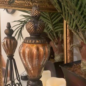 Bling glass/metal finial